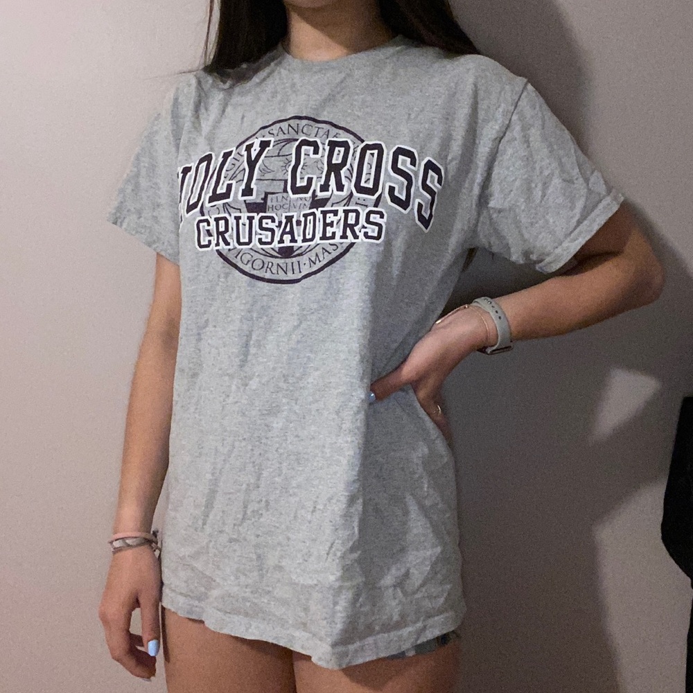 Gray Holy Cross Crusaders T-Shirt